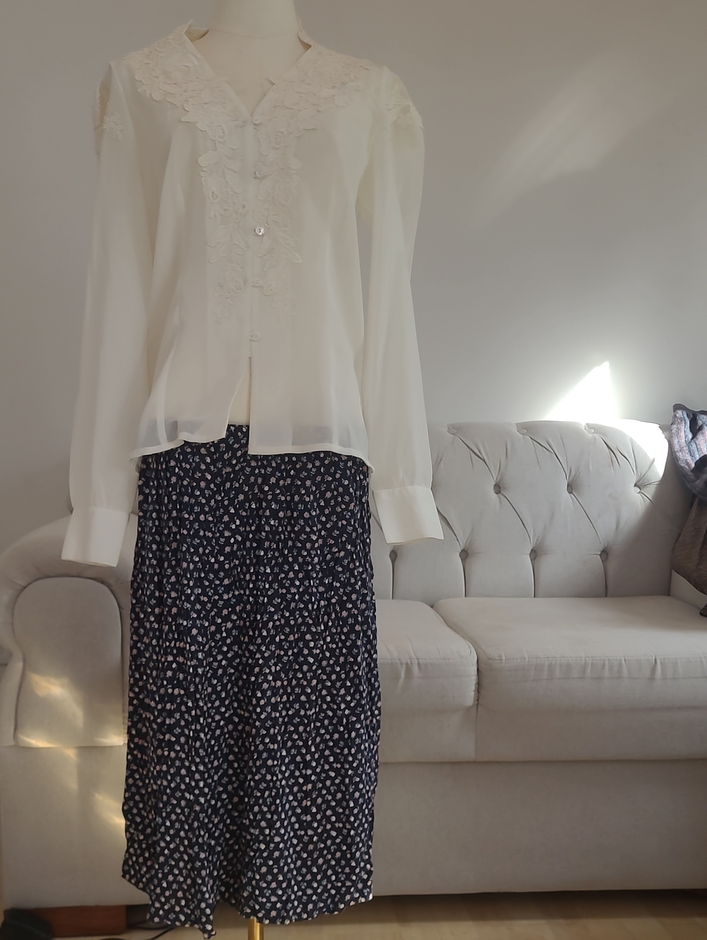 Navy Floral Maxi Skirt